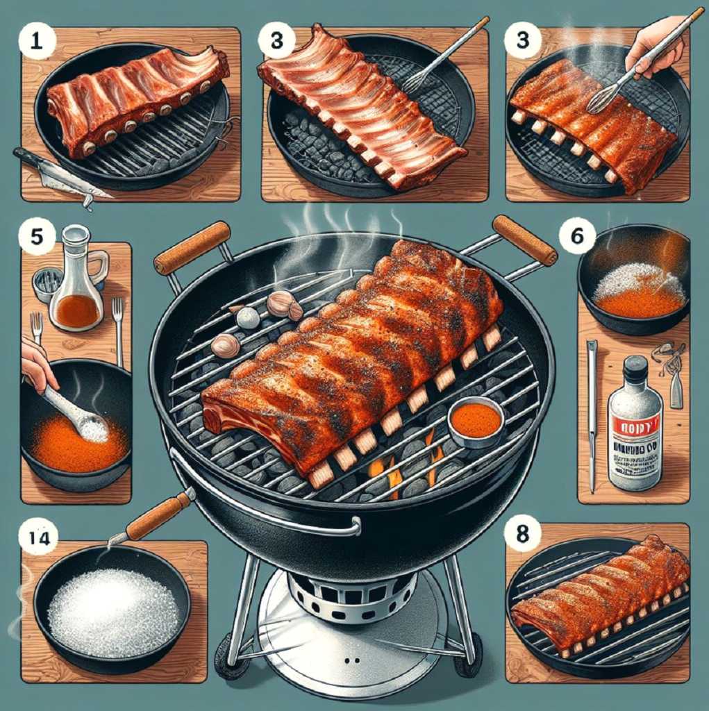 How to barbecue ribs with charcoal