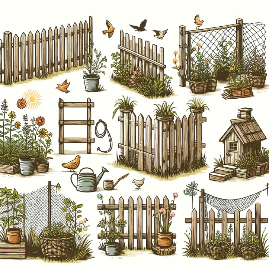 Low cost garden fence designs