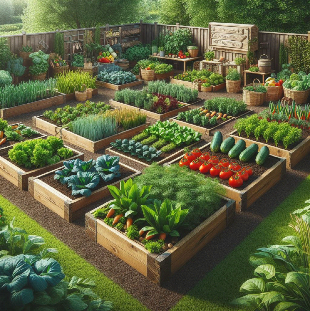 Raised bed vegetable garden design layouts