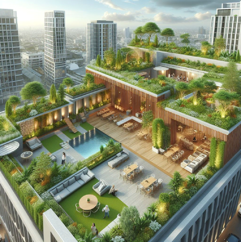 Rooftop garden design for urban spaces
